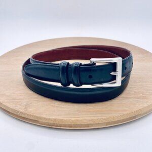 Coach Belt Mens 38 Black Full Grain Leather Silver Buckle Handcrafted